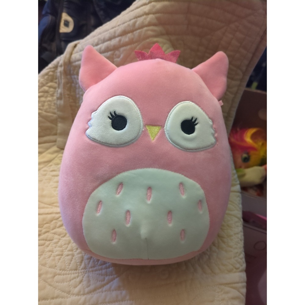 Squishmallows Bri the Owl With Pink Crown Plush 8" Inches Excellent Condition